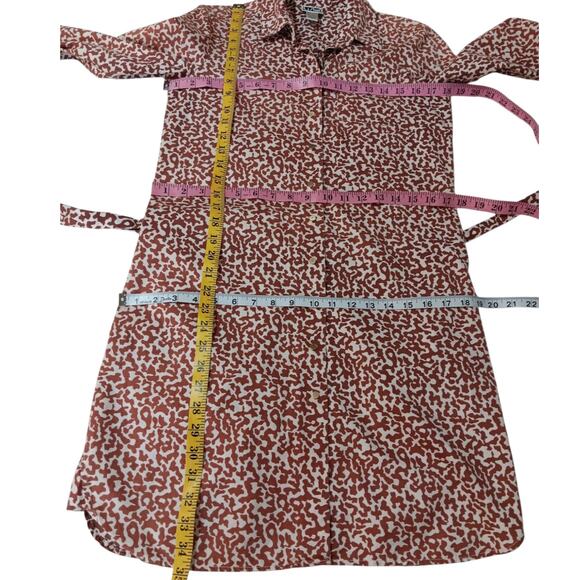 DIANE VONFURSTENBERG Laney Shirt Dress 6 Fresh Cotton Pockets Animal Print Snaps - Picture 7 of 15